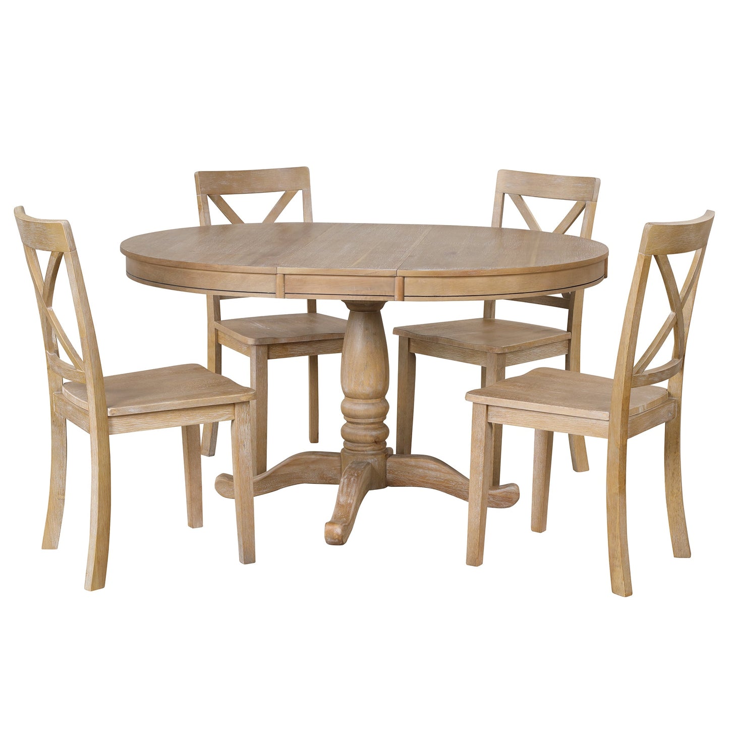 Modern Dining Table Set for 4,Round Table and 4 Kitchen Room Chairs,5 - Festival Furnish