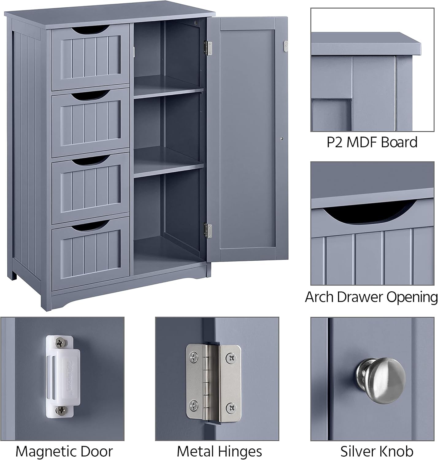 Bathroom Floor Cabinet, Freestanding Storage Organizer Unit Kitchen - Festival Furnish