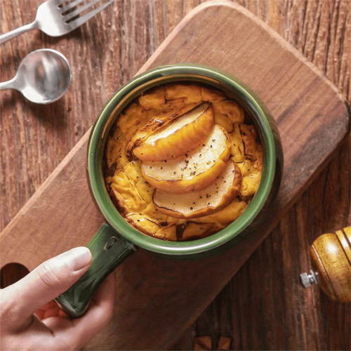 Versatile 700ml Ceramic Soup Pot with Handle for All Cooking