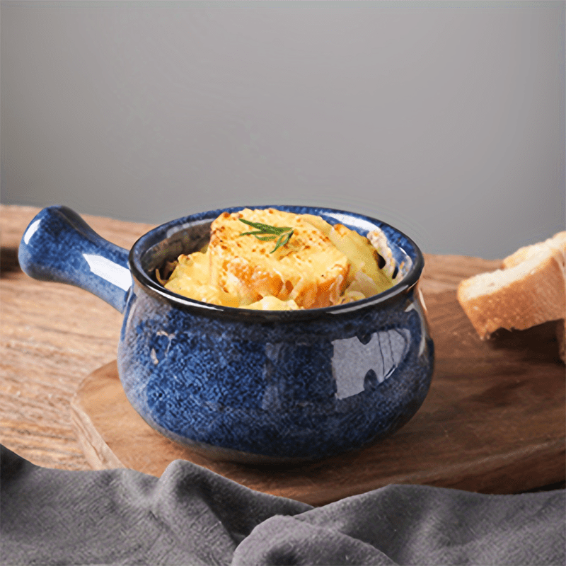 Versatile 700ml Ceramic Soup Pot with Handle for All Cooking