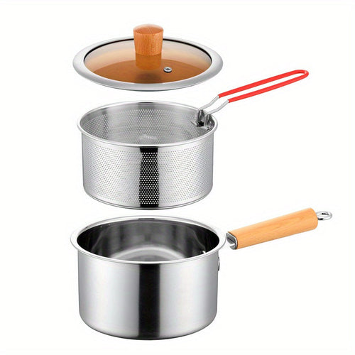 Stainless Steel MultiPurpose Cookware Set with Fry Basket