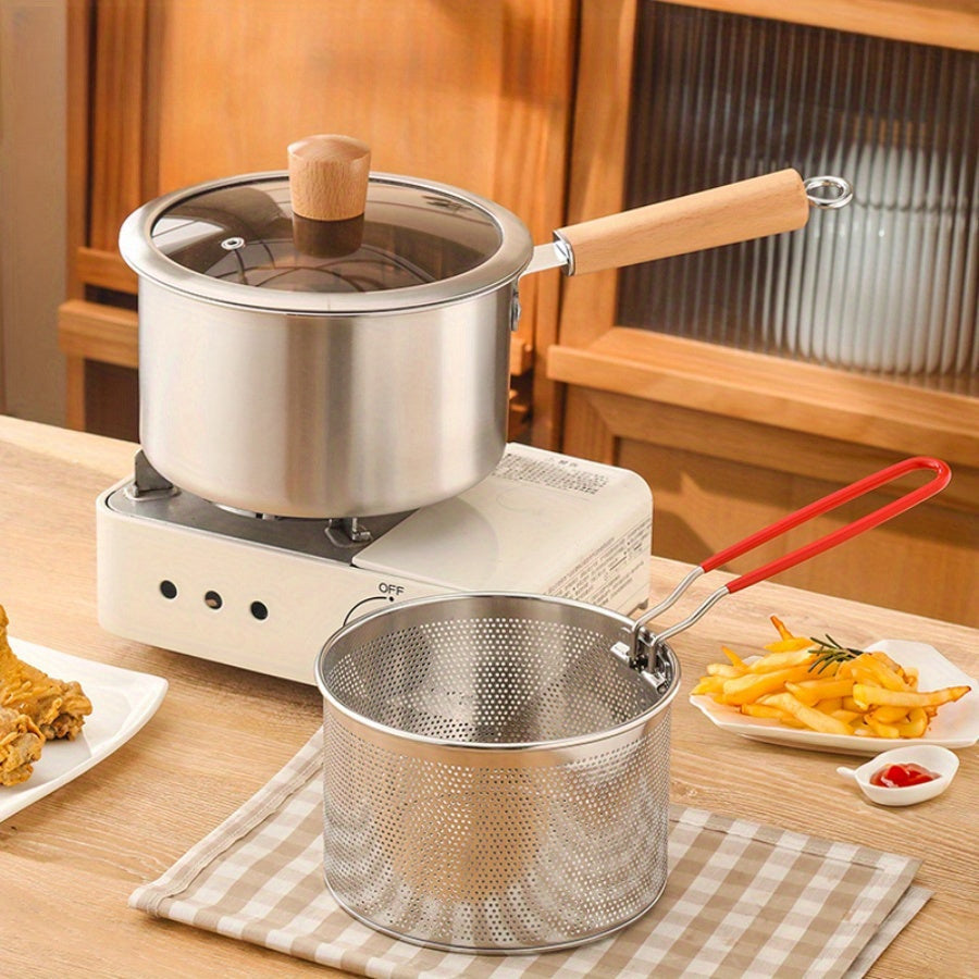 Stainless Steel MultiPurpose Cookware Set with Fry Basket