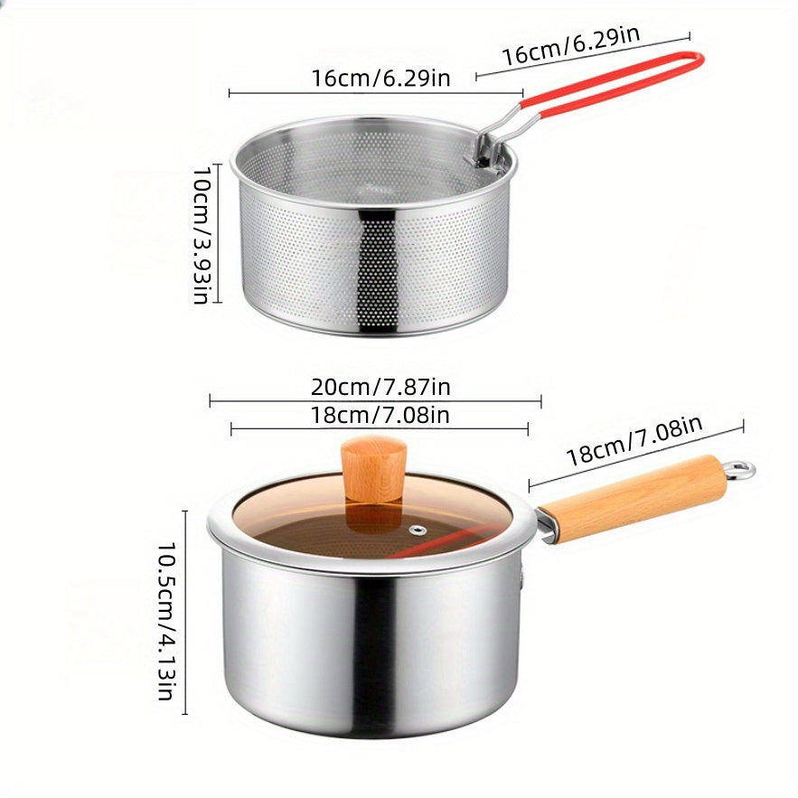 Stainless Steel MultiPurpose Cookware Set with Fry Basket