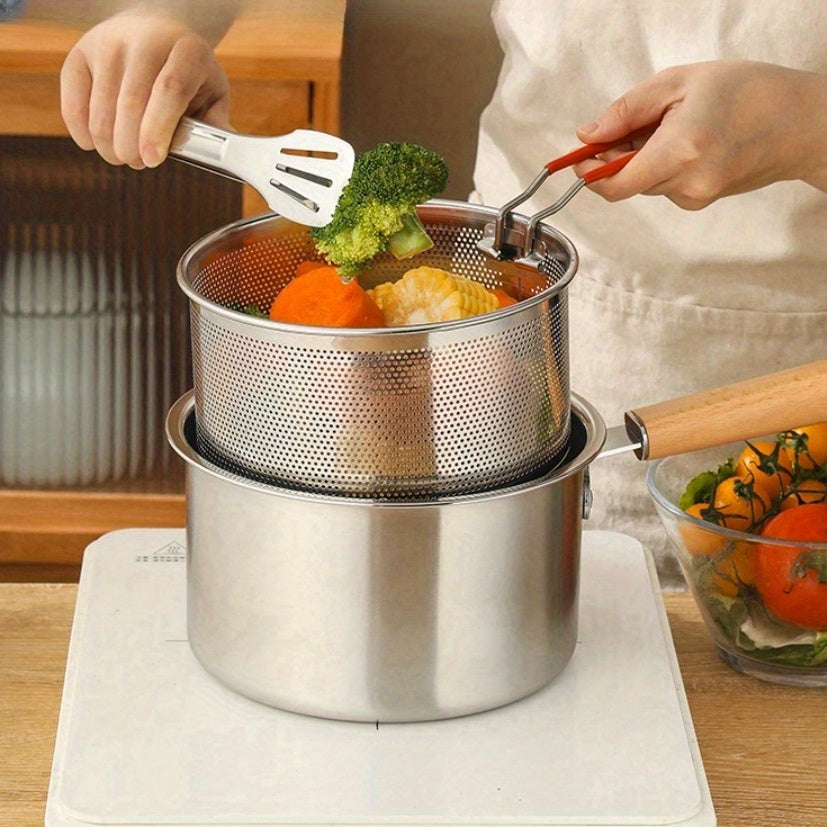 Stainless Steel MultiPurpose Cookware Set with Fry Basket
