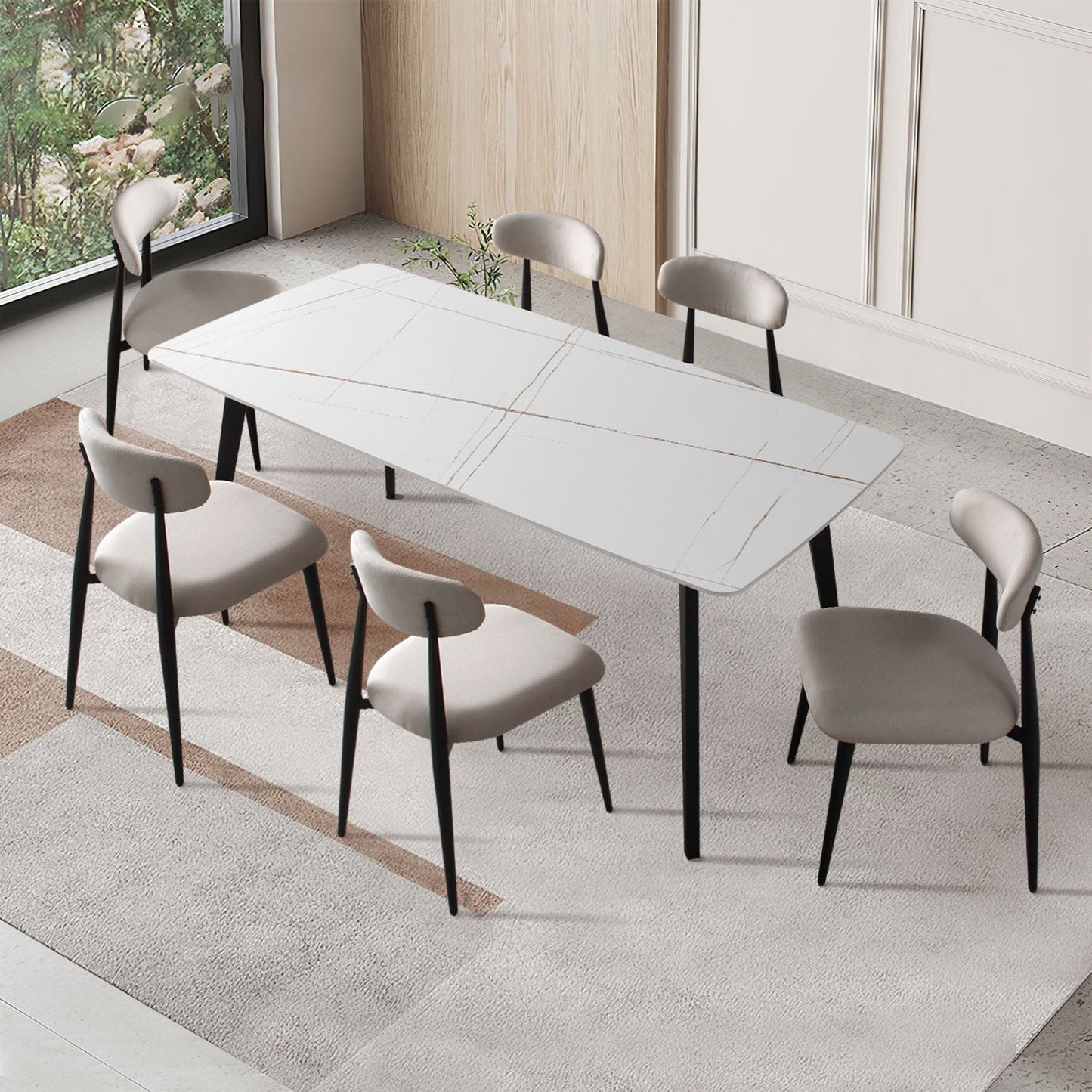 Dining Chairs set of 4, Upholstered Chairs with Metal Legs for Kitchen