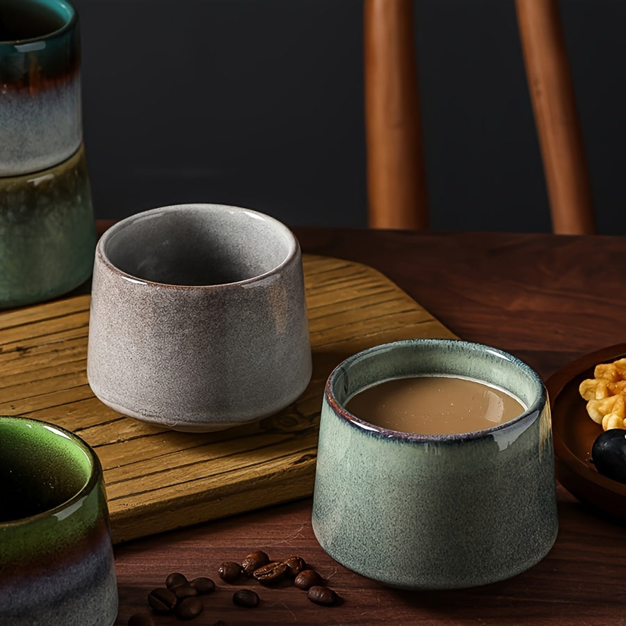Set of 2 Japanese Kiln Ceramic Mugs 76oz Gradient Design