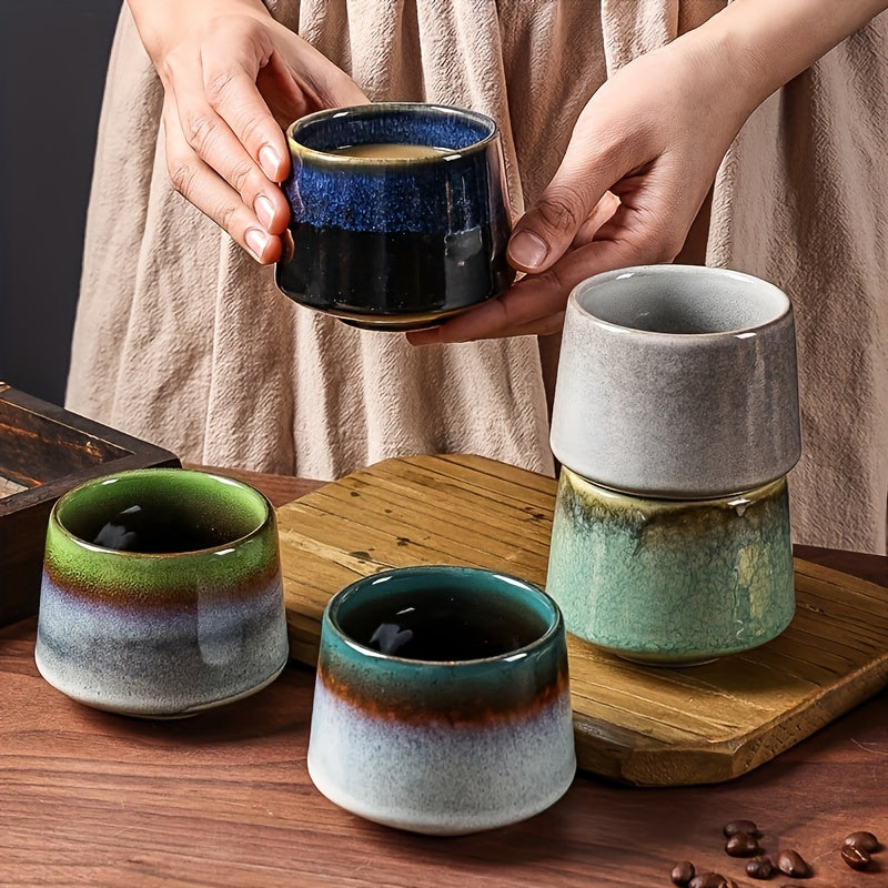 Set of 2 Japanese Kiln Ceramic Mugs 76oz Gradient Design