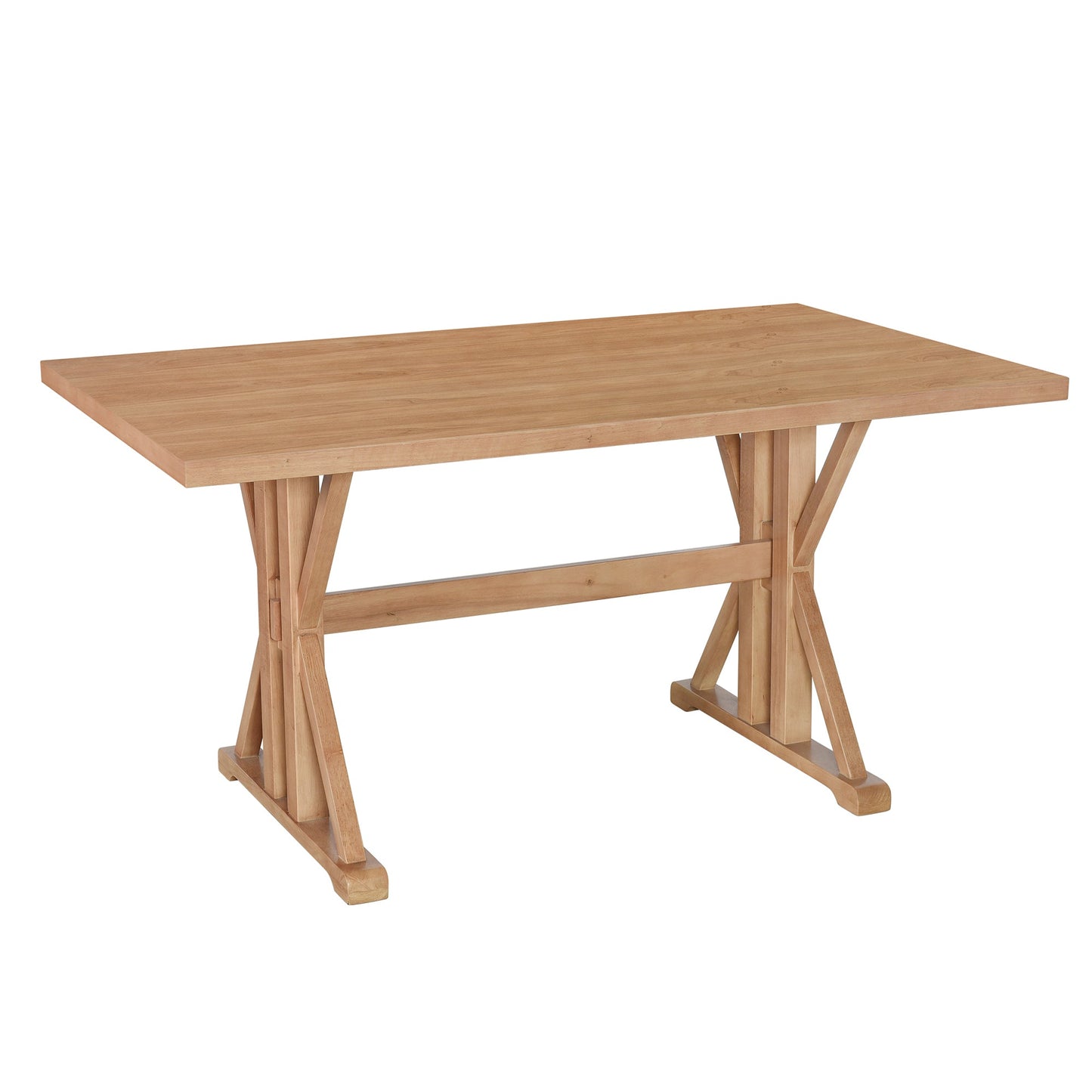 Farmhouse Classical 6-Piece Dining Table Set with Trestle Legs,Kitchen - Festival Furnish