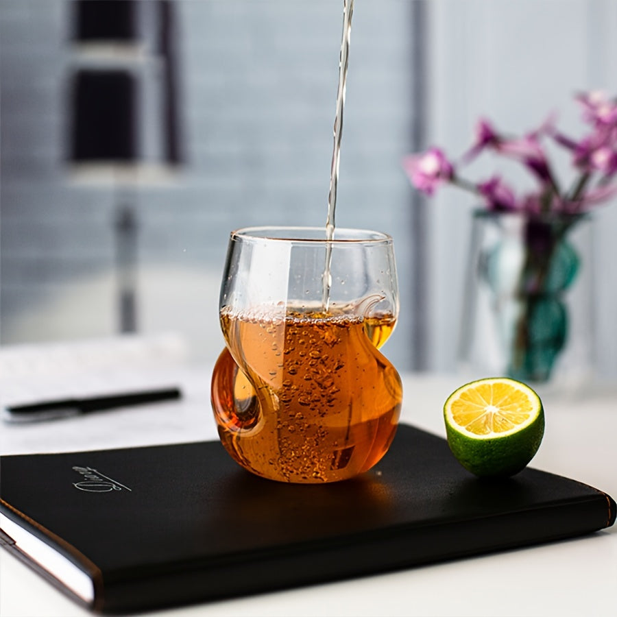 1pc Japanese Creative Cocktail Glass, Insulated Twisted Design,