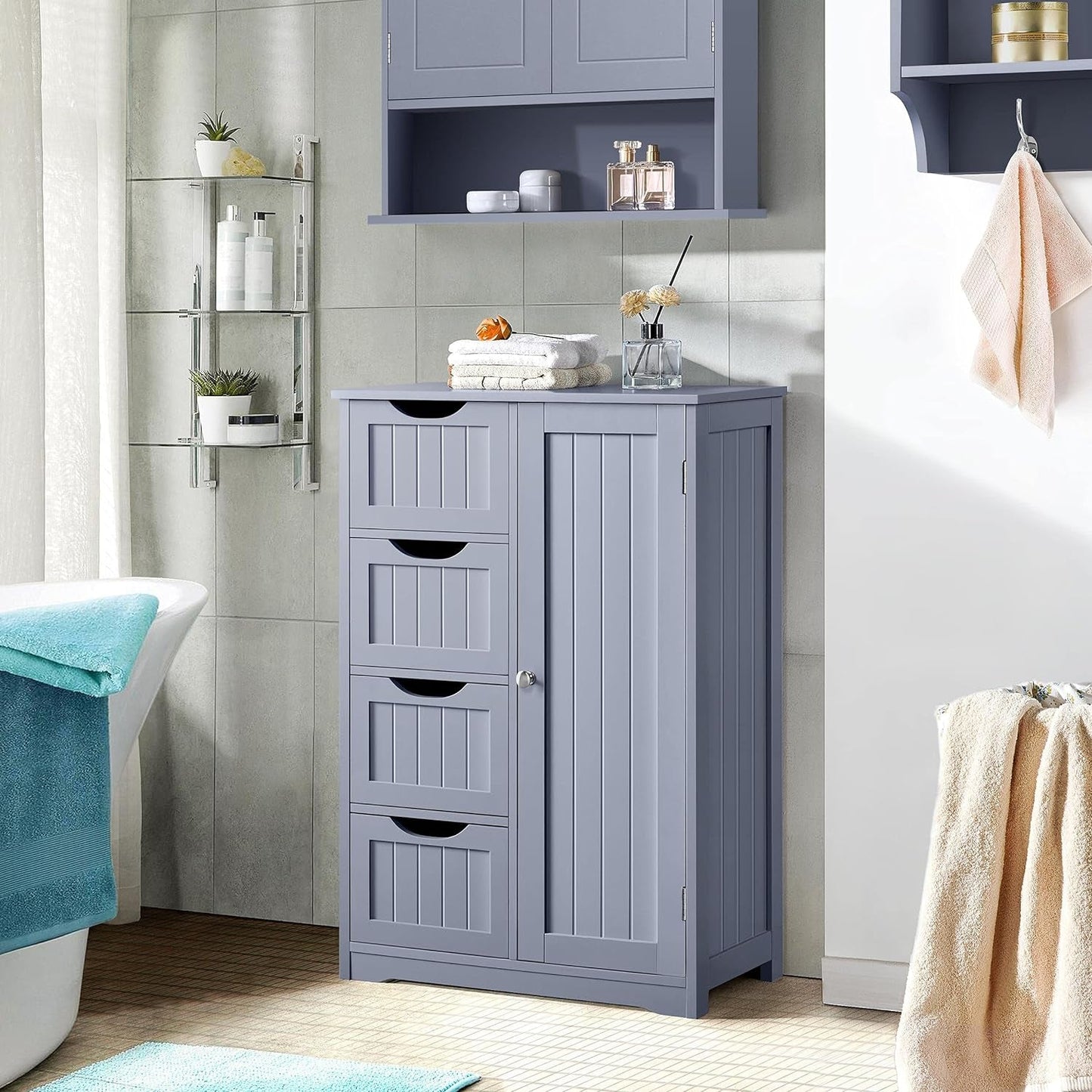 Bathroom Floor Cabinet, Freestanding Storage Organizer Unit Kitchen - Festival Furnish