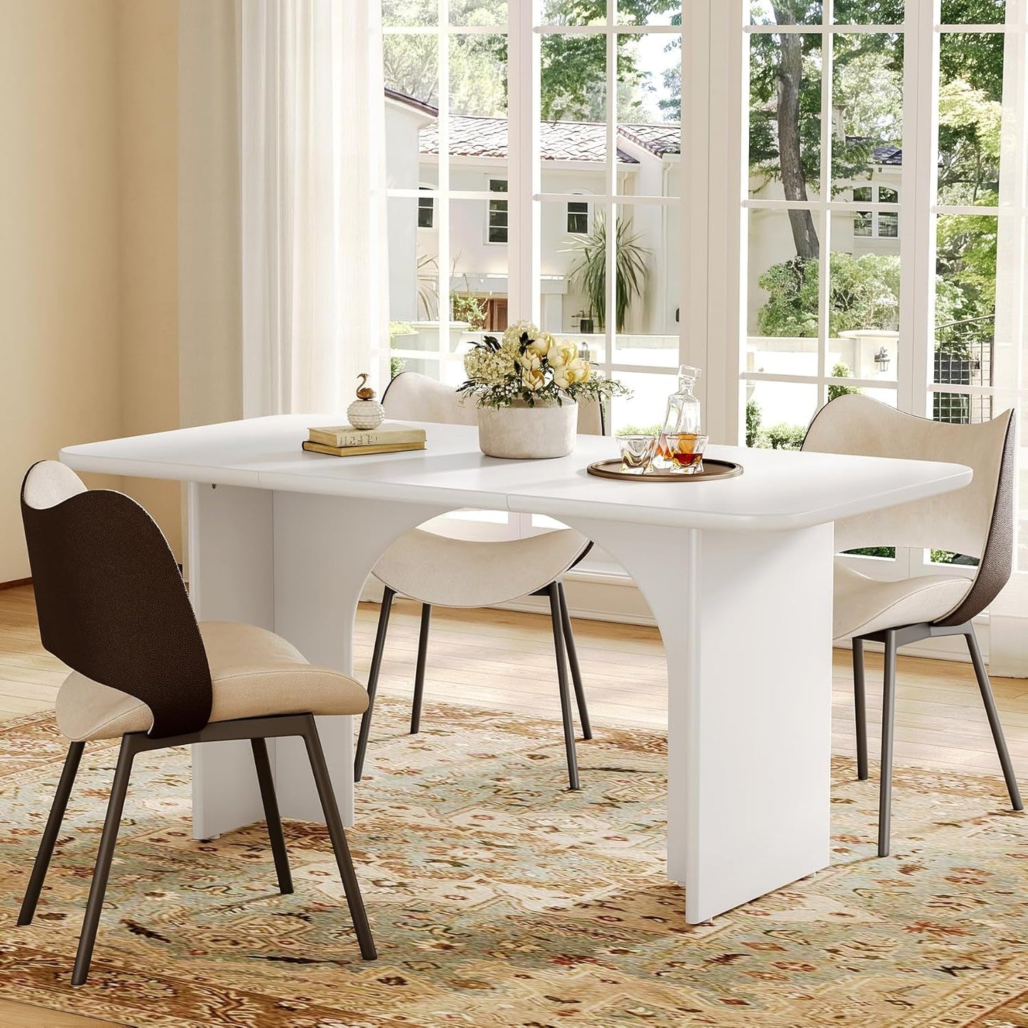 63-Inch Dining Table for 4-6 People, Large Kitchen Dinner Table with - Festival Furnish