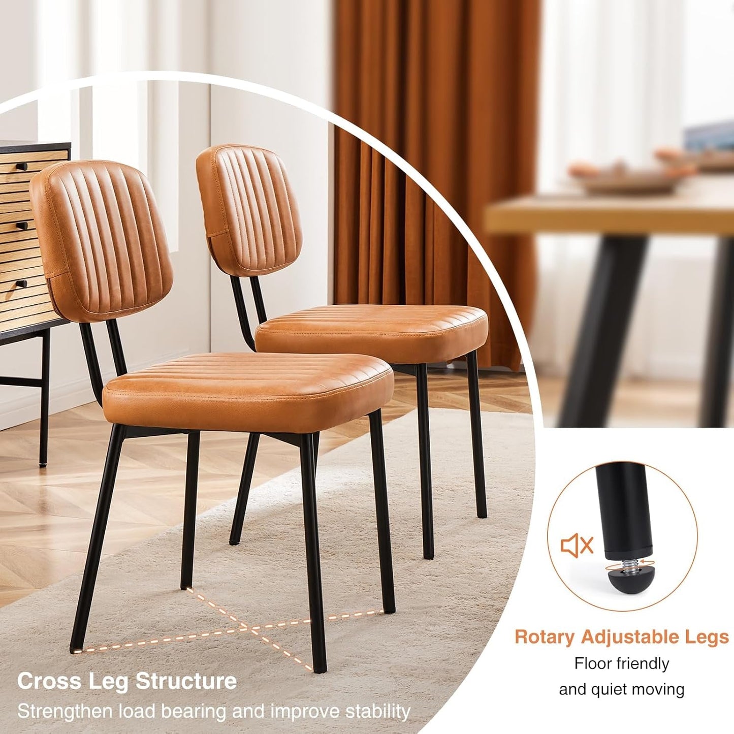 Dining Chairs Set of 4, Upholstered Mid Century Modern Kitchen Dining - Festival Furnish