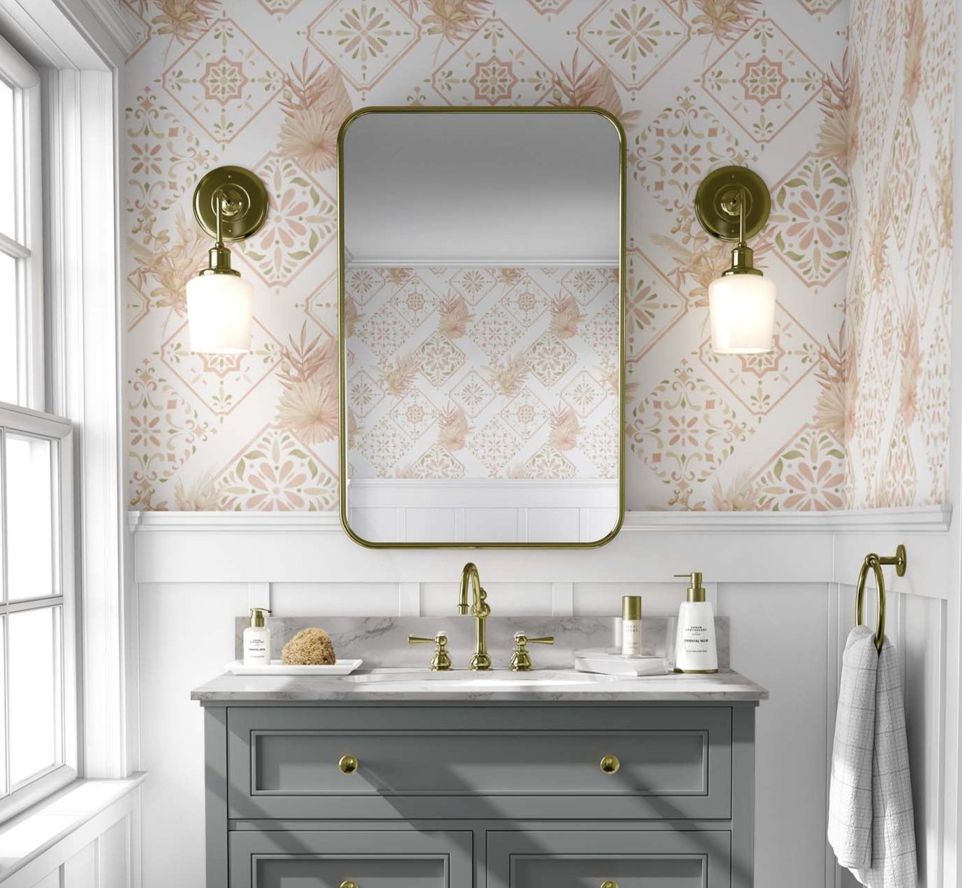 Moroccan tile wallpaper