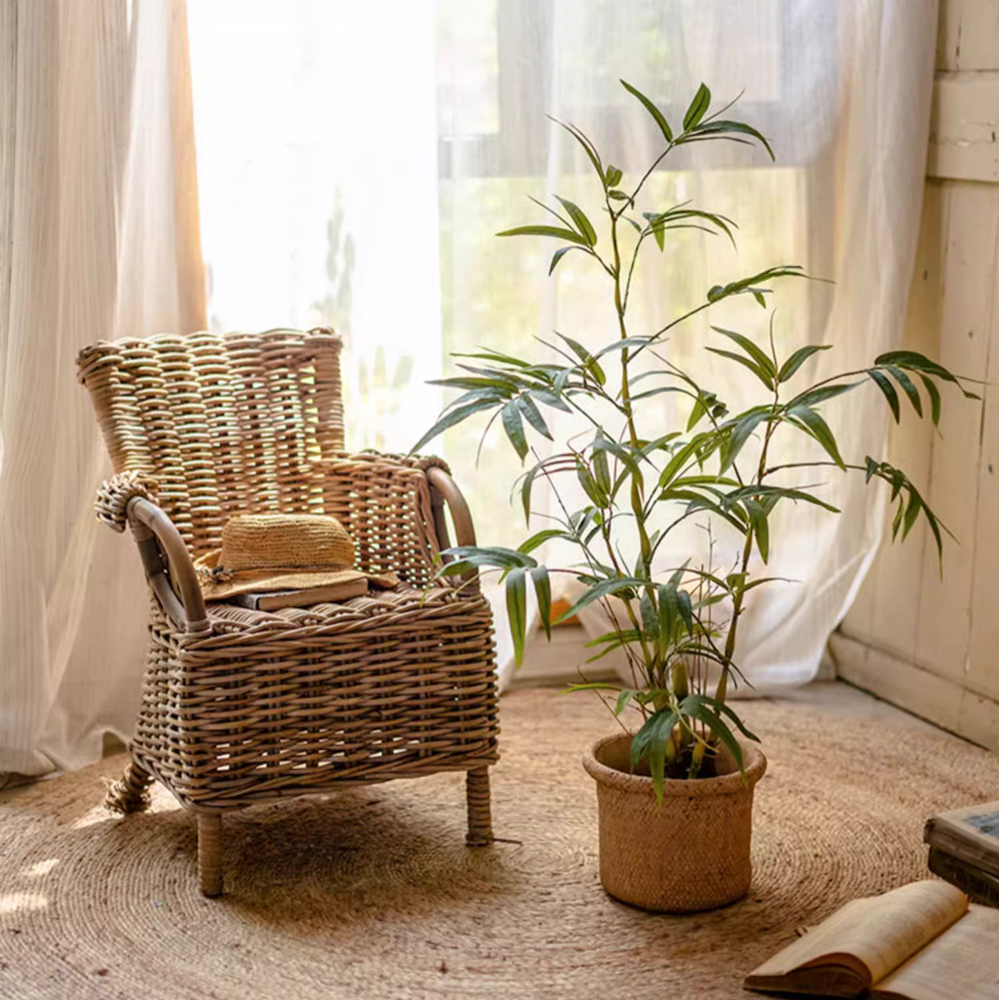 Artificial Bamboo Leaves in Pot