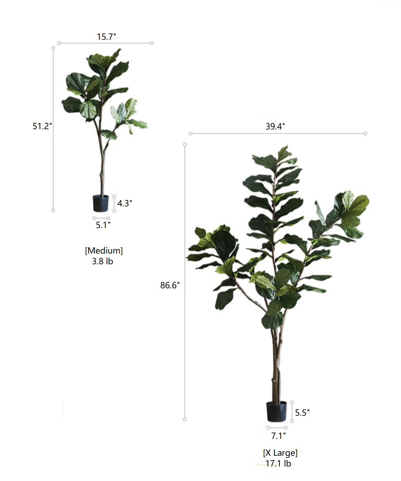 Artificial Tree Fiddle Leaf Tree In Pot