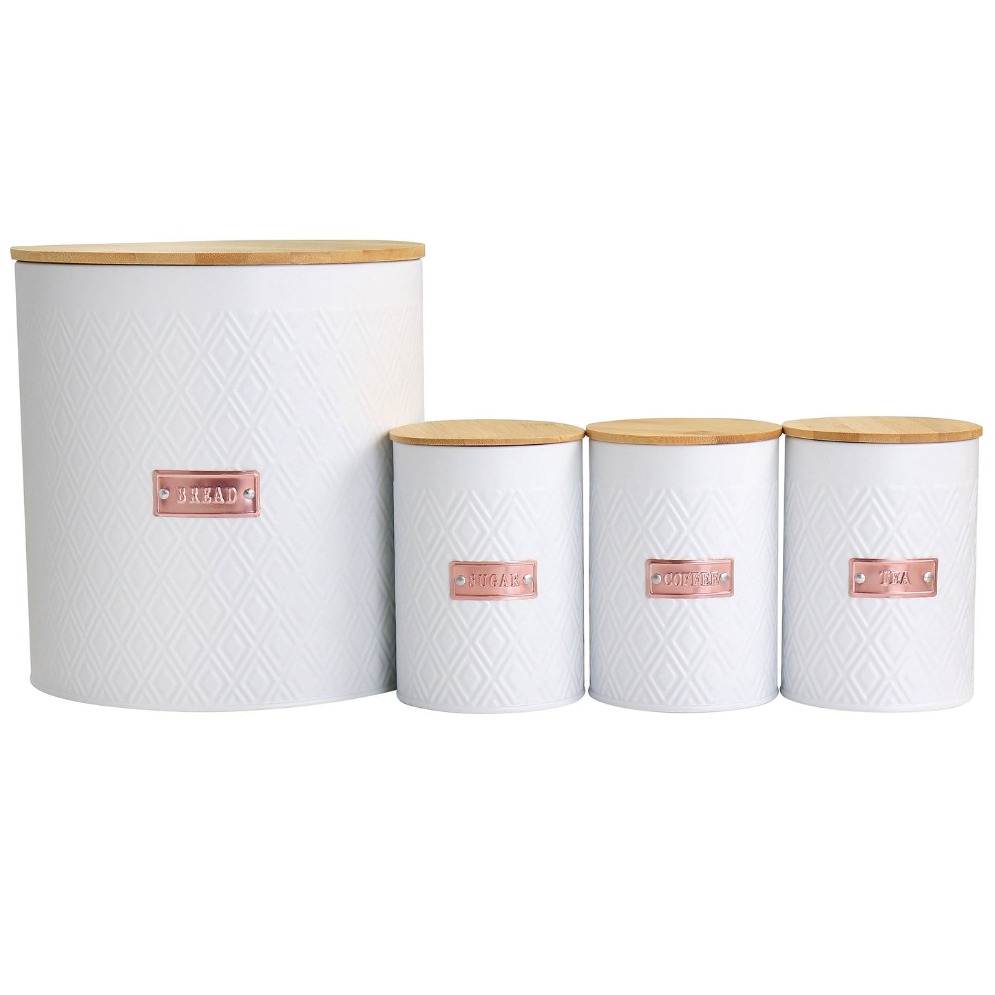 MegaChef Kitchen Food Storage and Organization 4 Piece Argyle Canister