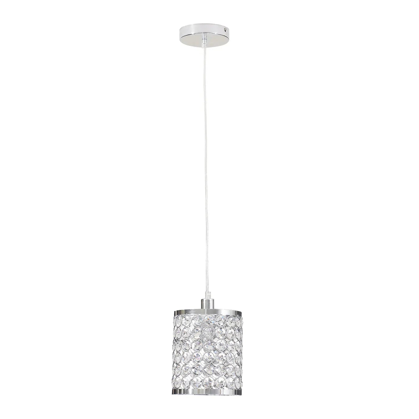 Crystal Pendant Light Modern Kitchen Island Lighting Adjustable White - Festival Furnish