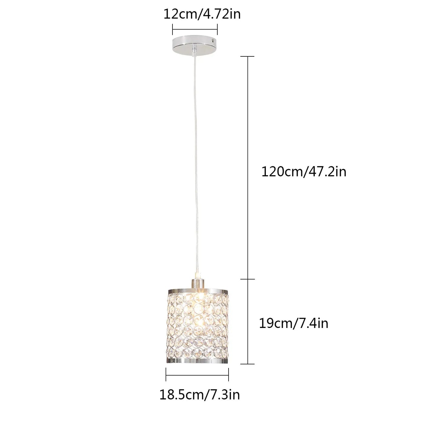Crystal Pendant Light Modern Kitchen Island Lighting Adjustable White - Festival Furnish