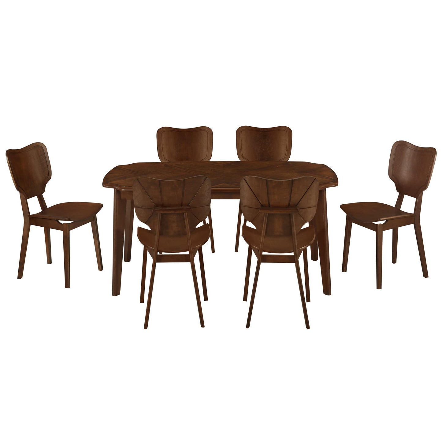 Vintage 7-Piece Dining Table Set with 6 Dining Chairs,Kitchen Table - Festival Furnish