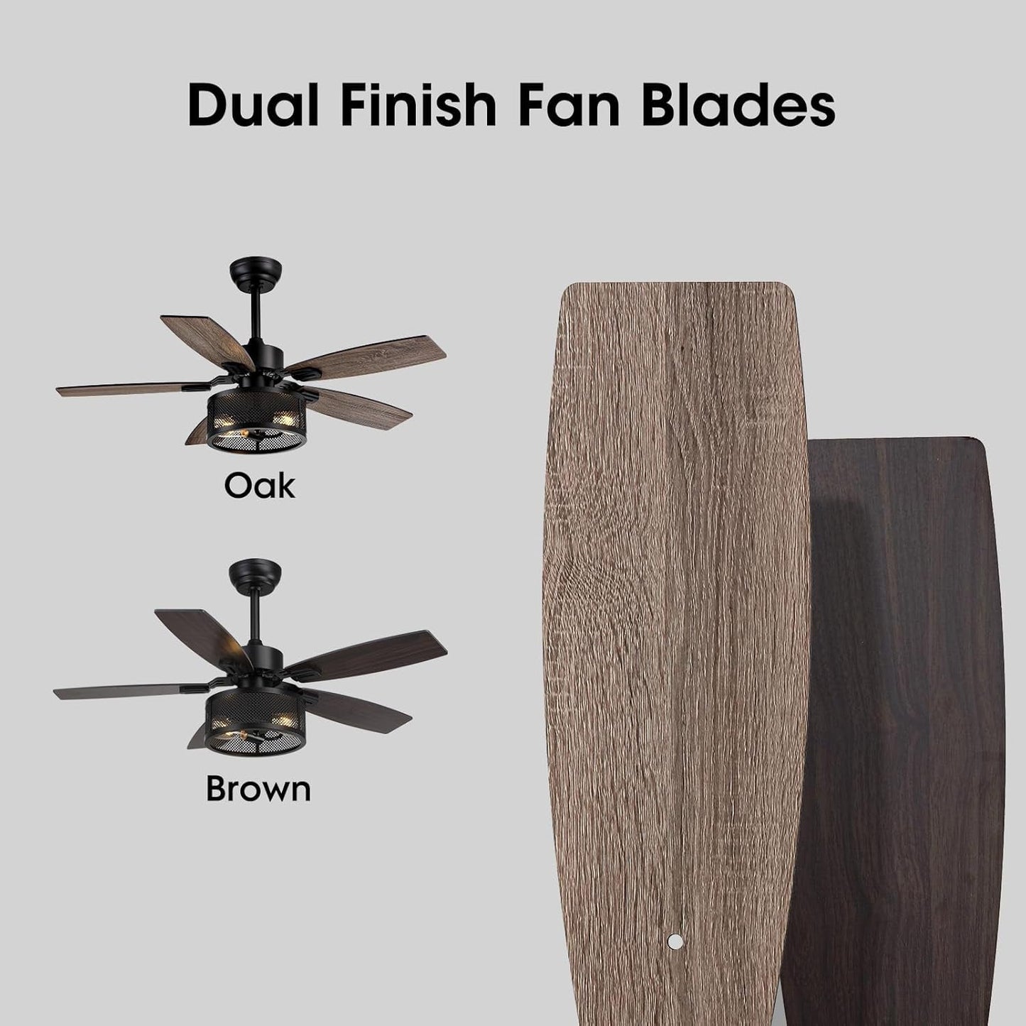 42 Inch Ceiling Fans with Lights and Remote Control, Ceiling Fan for