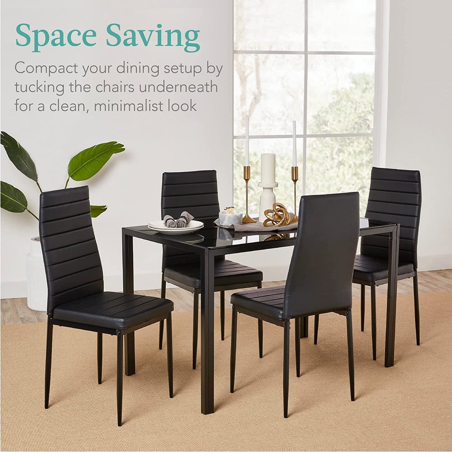 5-Piece Kitchen Dining Table Set for Dining Room - Festival Furnish
