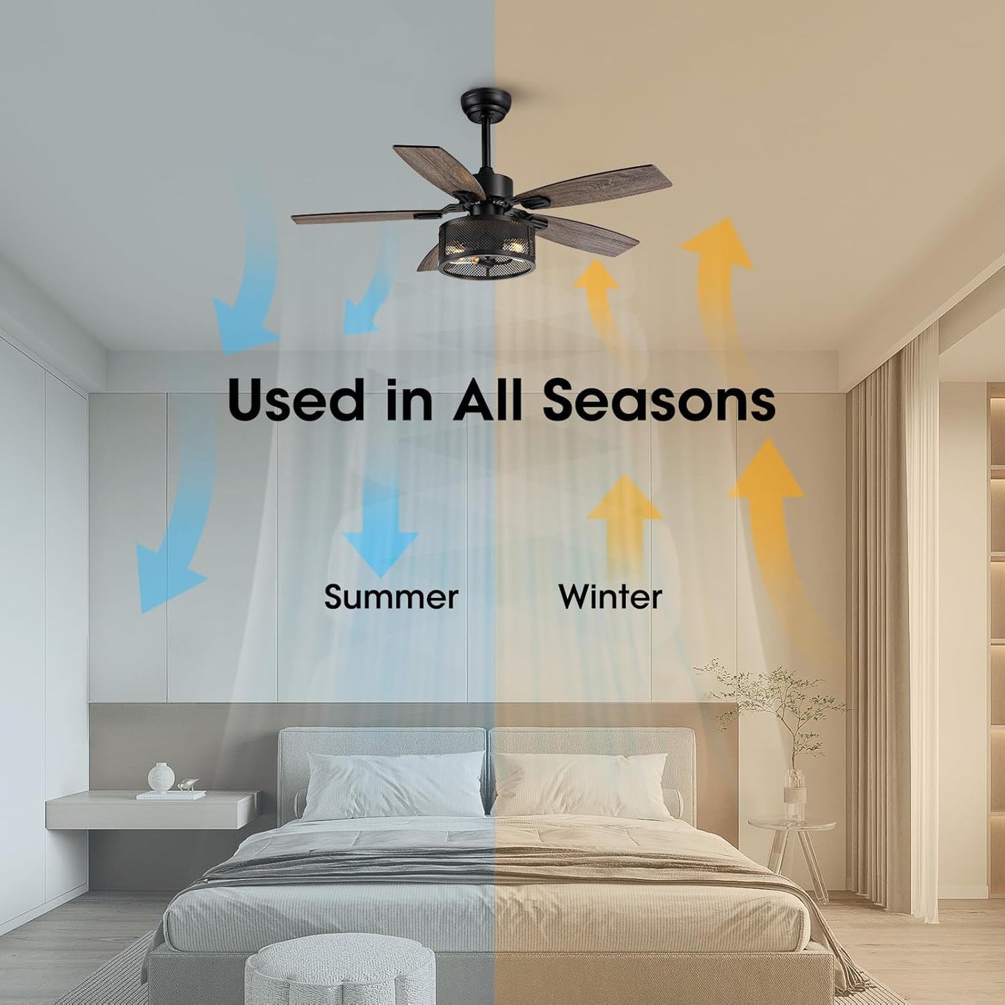 42 Inch Ceiling Fans with Lights and Remote Control, Ceiling Fan for
