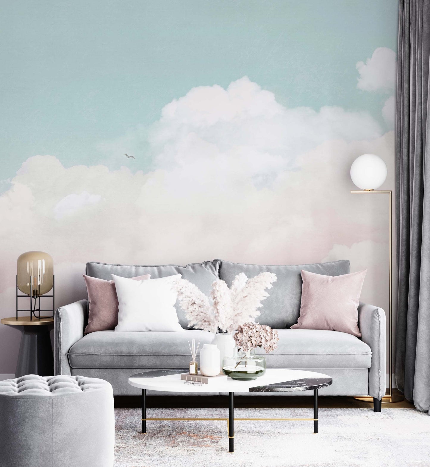 Pink and blue cloud wallpaper