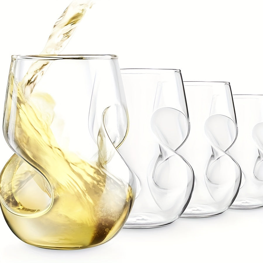 1pc Japanese Creative Cocktail Glass, Insulated Twisted Design,