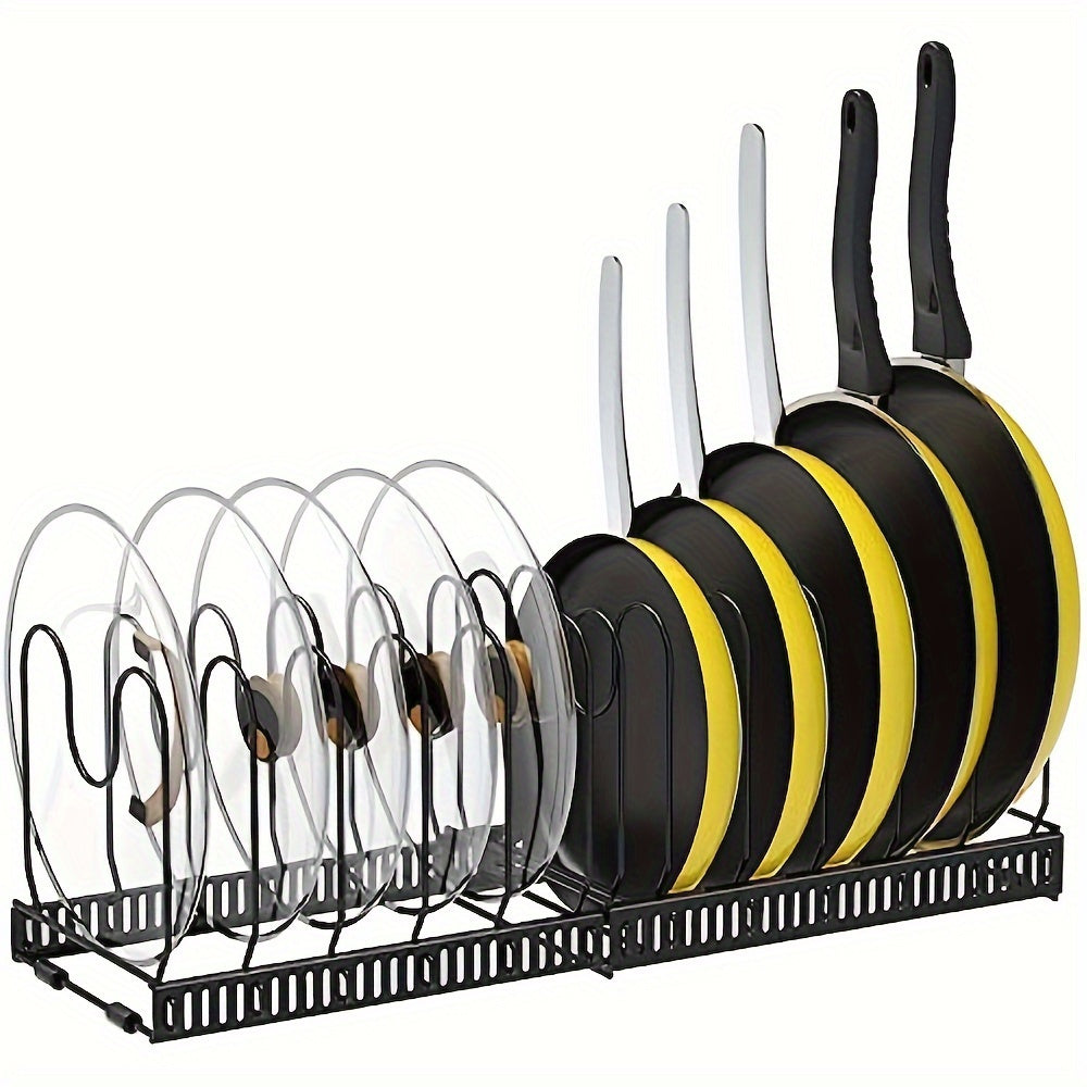 Expandable Multi-purpose Pot Organizer Rack with Adjustable Dividers