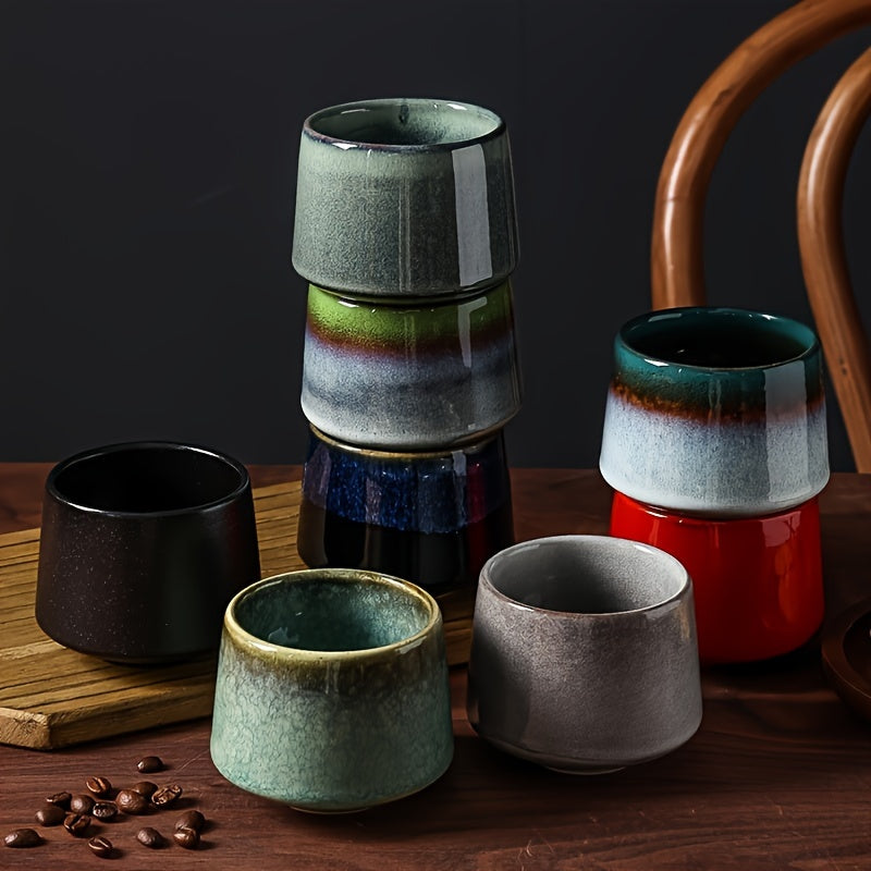 Set of 2 Japanese Kiln Ceramic Mugs  76oz Gradient Design