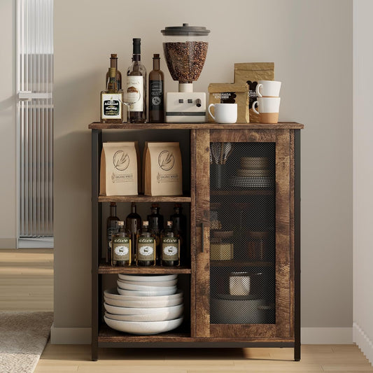 Mini Coffee Bar Cabinet with Storage, 27.5'' Small Kitchen Bar Table, - Festival Furnish