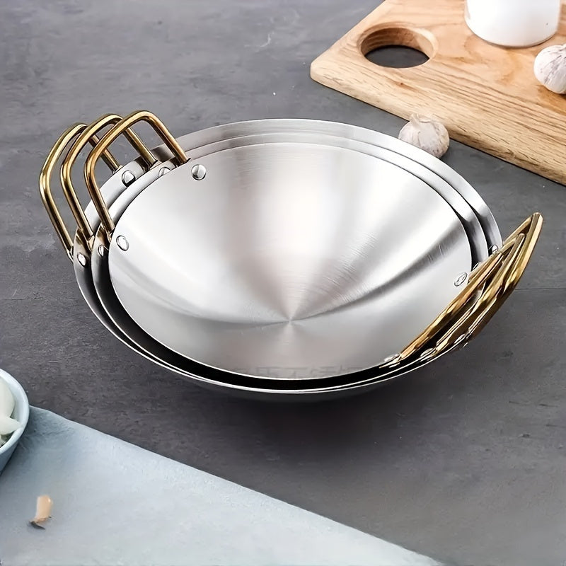 Durable Stainless Steel Wok Thick RoundBottom Soup Pot