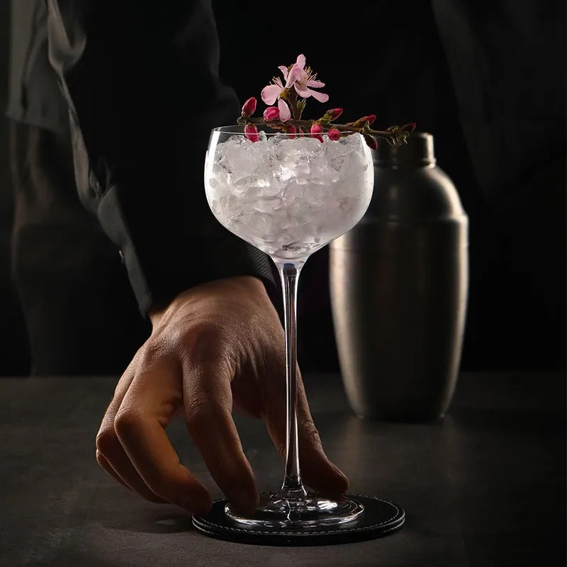 Elegant Japanese-Inspired Crystal Martini Glass - Perfect for