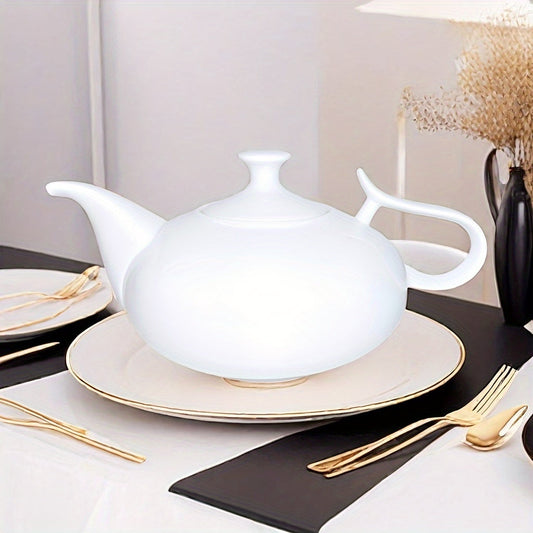 Elegant White Porcelain Teapot with Infuser - Perfect for Brewing