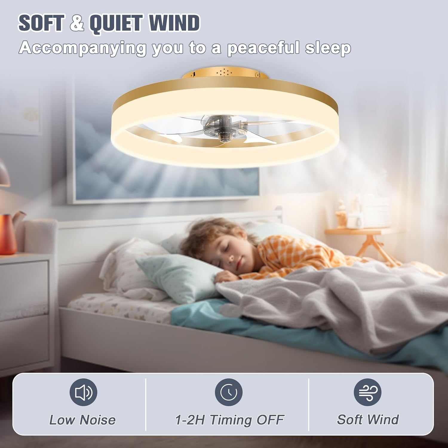 Low Profile Ceiling Fans with Lights and Remote, 19.7In Fandelier - Festival Furnish