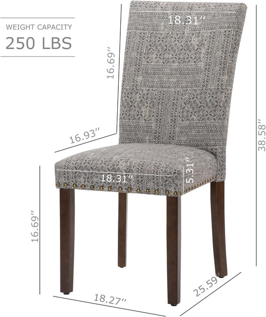 Upholstered Parsons Dining Chairs Set of 4, Fabric Dining Room Kitchen