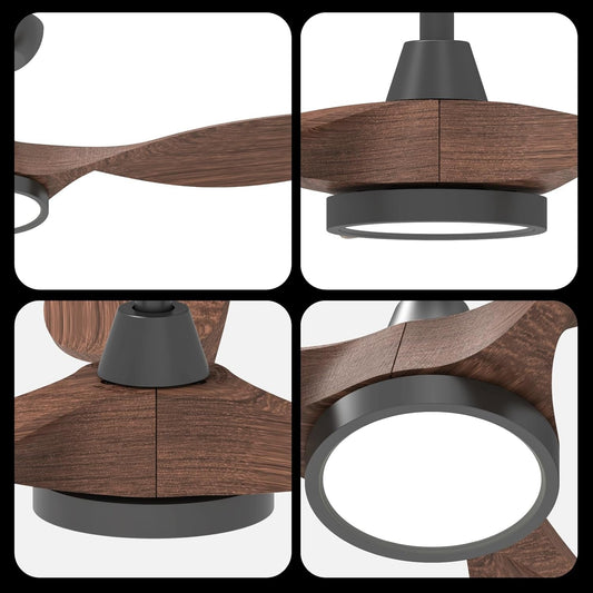 Ceiling Fans with Lights and Remote, 52 Inch Large Airflow Indoor