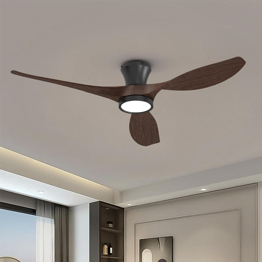52 Inch Ceiling Fans with Led Lights Remote Control Flush Mount Low - Festival Furnish