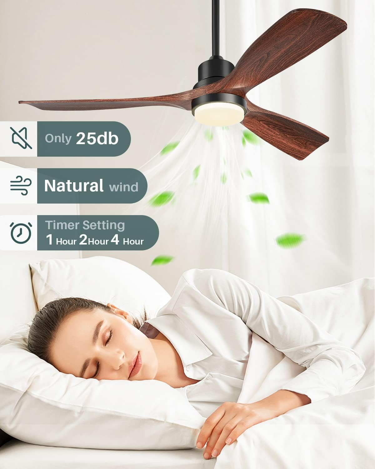 Ceiling Fans with Lights and Remote, 52 Inch Outdoor Ceiling Fan for