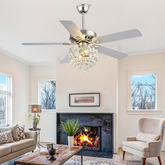 Ceiling Fan Fandelier with Lights-52 Modern Chandelier Fan with - Festival Furnish