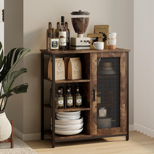 Mini Coffee Bar Cabinet with Storage, 27.5'' Small Kitchen Bar Table, - Festival Furnish