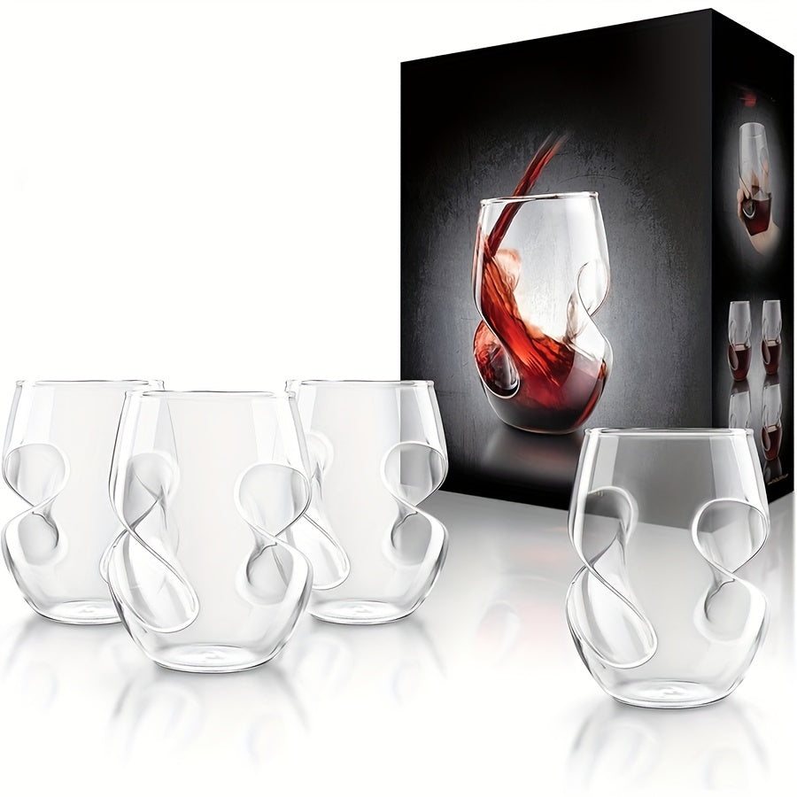 1pc Japanese Creative Cocktail Glass, Insulated Twisted Design,