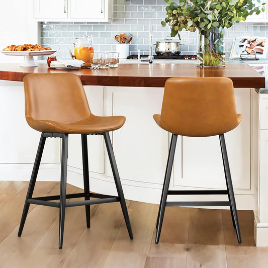24 Inch Counter Stool, Modern Bucket Barstool, Kitchen Counter with - Festival Furnish
