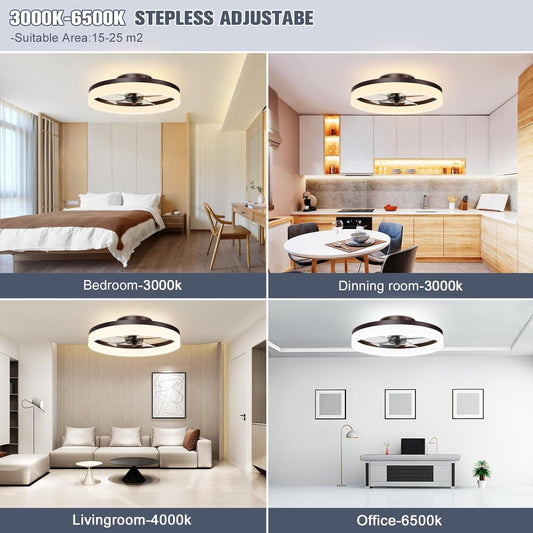 Low Profile Ceiling Fans with Lights and Remote, 19.7In Fandelier - Festival Furnish