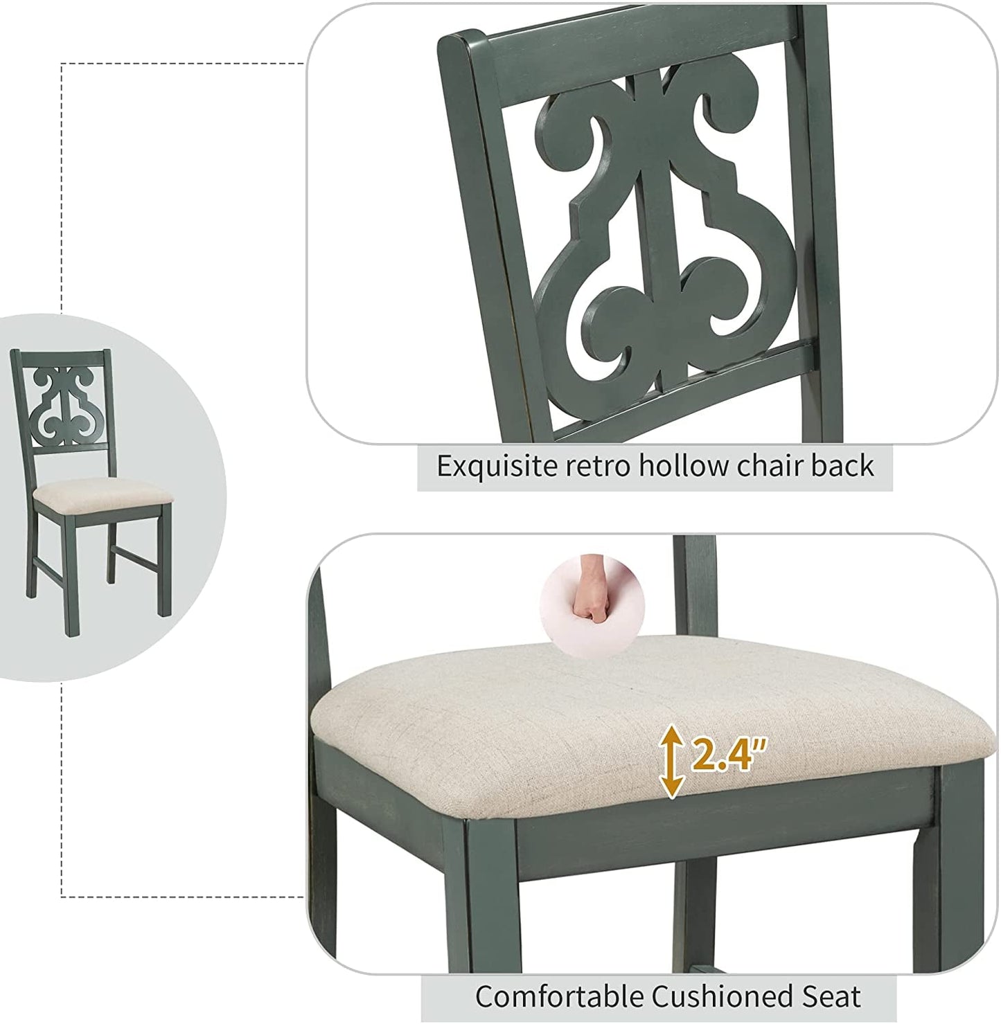 5-Piece round Kitchen Table Set - Festival Furnish