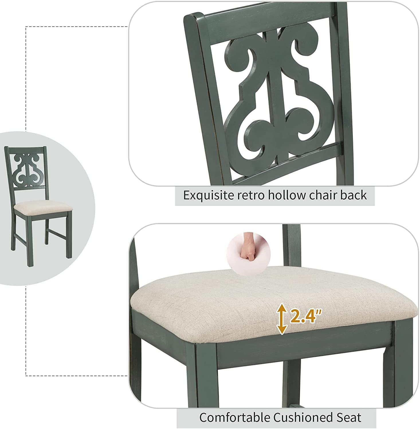 5-Piece round Kitchen Table Set - Festival Furnish