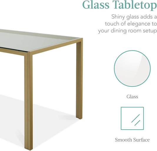 5-Piece Glass Dining Set, Modern Kitchen Table Furniture for Dining - Festival Furnish