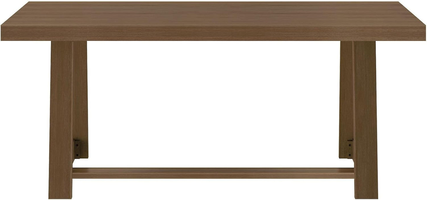 72 Inch Farmhouse Dining Table, Solid Wood Rustic Kitchen Table, Large - Festival Furnish