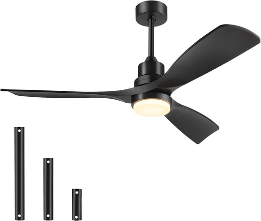 Ceiling Fan with Lights Remote Control, 52 Inch Black Ceiling Fans