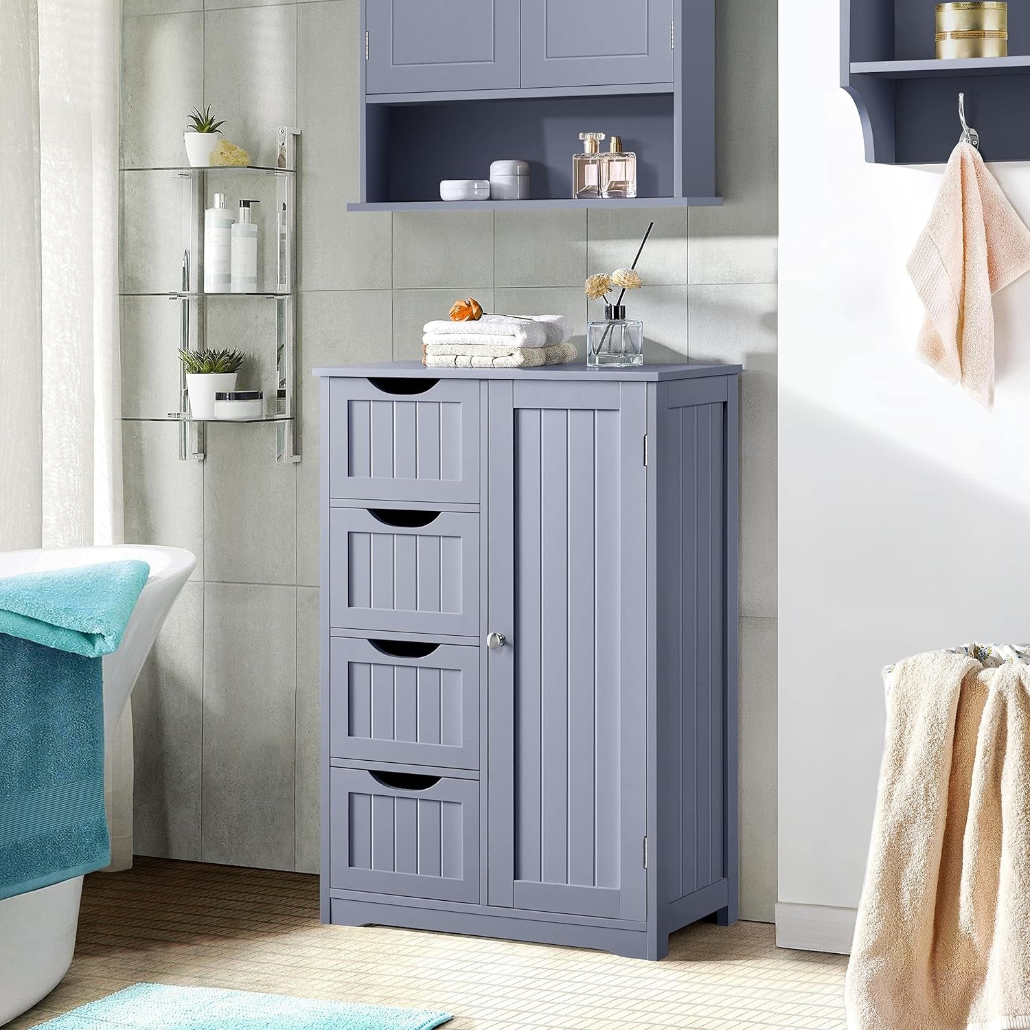 Bathroom Floor Cabinet, Freestanding Storage Organizer Unit Kitchen - Festival Furnish
